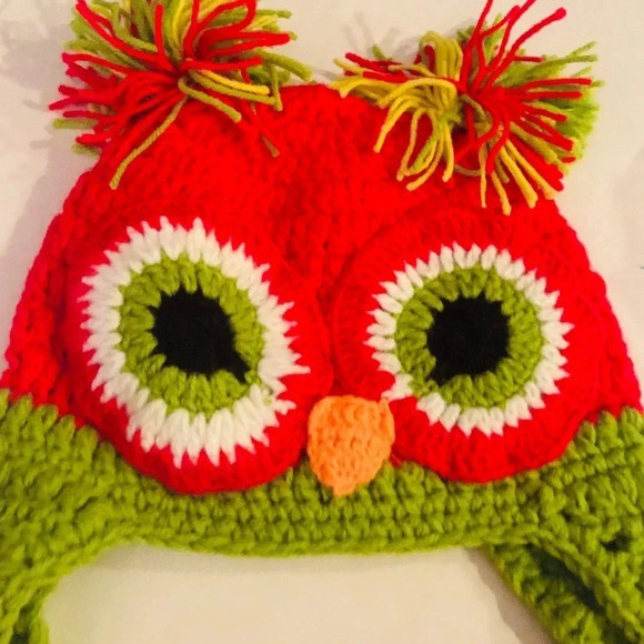 NEW CROCHET HAT PINK OWL 3 5 years - Picture 2 of 4